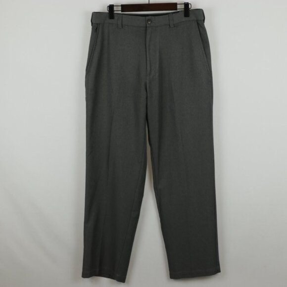 Haggar Men's Size 32x30 Gray Flat Front Classic Fit Comfort Waist Dress Pants - Picture 1 of 9
